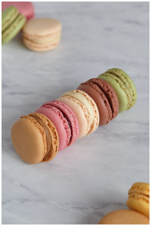 Macarons - Fotografía y estilismo Fotografía gastronómica de repostería.